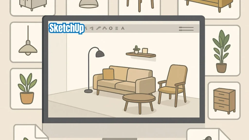 bibliothèque objets sketchup décoration